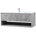 thumbnail image 4 of Elegant Decor Kasper 48" Single Porcelain Top Floating Bathroom Vanity in Gray, 4 of 14