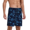 thumbnail image 2 of Sikiie BLUE Flamingo Birds Mens Pajama Shorts, Lightweight Lounge Pant with Pockets Soft Sleep Pj Shorts for Men4X-Large, 2 of 6