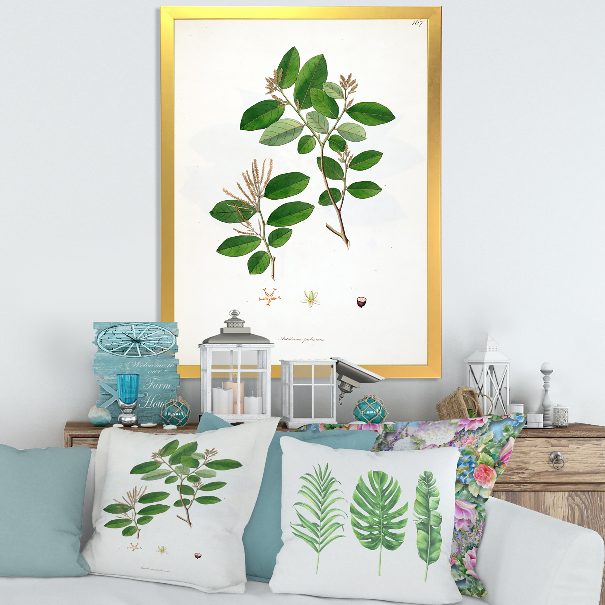Designart 'Ancient Plant Life XIX' Farmhouse Framed Art Print