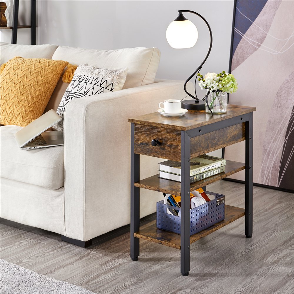 Topeakmart End Table Night Stand Side Table Storage Table for