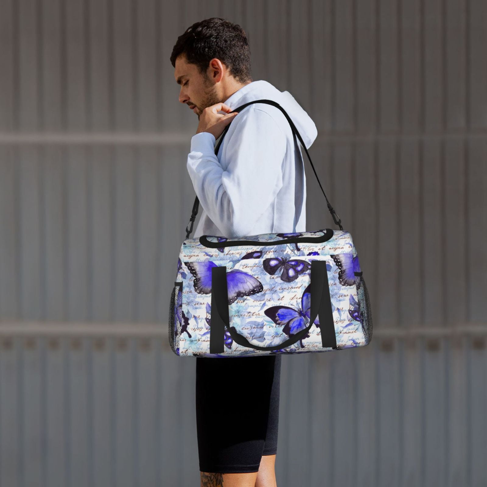 Fuzoiu Butterflies Print Travel Duffle Bag,Carry On Tote Bags,Duffel Bag,Sport Gym Bag, Hospital Bag for Labor and Delivery, Overnight Bag,Luggage Bag