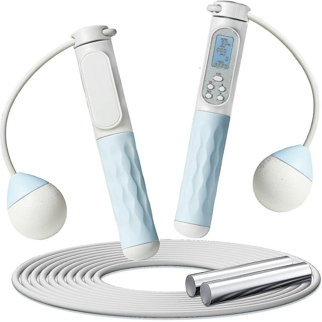 Corde à Sauter avec Compteur, Corde à Sauter Lestée Sans Fil Corde à Sauter Réglable avec Compteur de Calories pour l'Entraînement d'Exercices de Mise en Forme Intérieur Extérieur