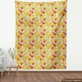 thumbnail image 4 of Fruit Fabric by the Yard, Pattern with Leaves Figs and Flowers, Decorative Upholstery Fabric for Chairs & Home Accents, Dark Coral Earth Yellow by Ambesonne, 4 of 5