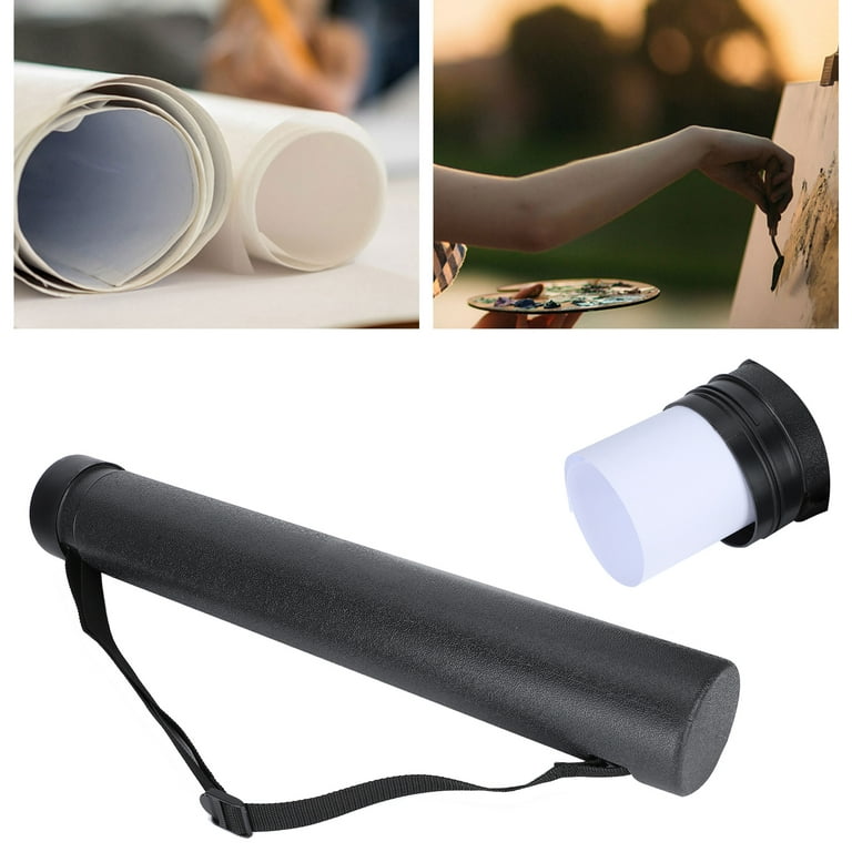 Poster Tube with Strap , Document Tube, Art Carrying Case Holder for  Artwork, Drawings, Paintings Expandable 31 to 53 Inches