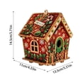 thumbnail image 2 of 3D Wooden Christmas House Diamond Art Kit, Full Drill Crystal Mosaic Craft, 5.7 in Tabletop or Hanging Holiday Decoration, 2 of 5