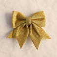 thumbnail image 6 of Christmas Glitter Foam Bow Decoration for Christmas Tree Gold Color 5.9 x 4.7 Inches Large Size 2 Pack for Indoor Outdoor Holiday Gift Box Garland Wreath Use, 6 of 6