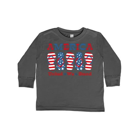

Inktastic Flip Flop America Gift Toddler Toddler Girl Long Sleeve T-Shirt