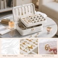 thumbnail image 4 of Casegrace Marble - Pattern PU Leather Jewelry Box, 2-Layer Storage with Removable Jewelry Tray,Organizer for Women Necklaces, Earrings, Rings, Home Countertop Decorative Storage Gift Case, 4 of 9