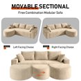 thumbnail image 3 of Wiilayok Modular Cloud Sectional Couch, L Shaped Sectional Sofa with Ottoam,Upholstered Deep Seat Sofa for Living Room Bedroom, 3 of 10