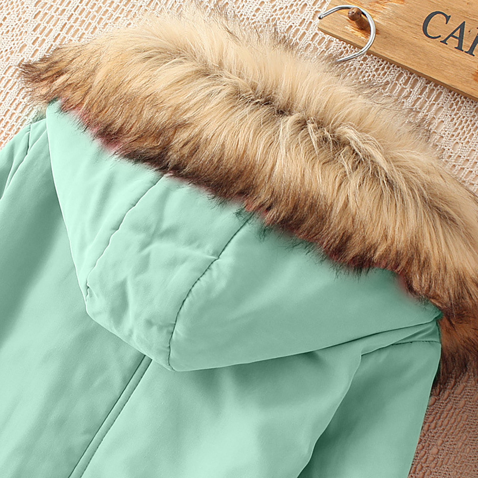 Hfyihgf Women's Hooded Winter Coat Long Warm Fleeced Lined Long Jackets Thicken Zip Up Faux Fur Hooded Parka Coat with Pockets Green 3XL