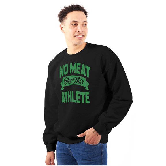 No Meat This Athlete Vegetarian Funny Sweatshirt for Men or Women Brisco Brands S
