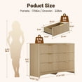 thumbnail image 2 of CHITOOMA Fluted Dresser for Bedroom, Modern Wooden 6 Drawer Dresser, Storage Cabine Chest of Drawers for Living Room Hallway, Natural, 2 of 8