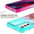 thumbnail image 5 of SPYCASE for Moto G 5G 2022 Case Ring Kickstand Liquid Quicksand Glitter Cute Phone Case Clear Bling Diamond Shock Protective Cover for Girls Women - Teal/Pink, 5 of 5
