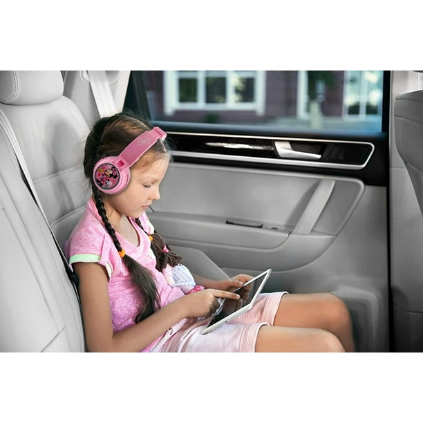 eKids Disney Minnie Mouse Kids Bluetooth Headphones for Kids Wireless Rechargeable Foldable Bluetooth Headphones