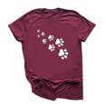 thumbnail image 1 of EQWLJWE T-Shirts pour Femmes Empreinte de Patte de Chien Mignons Graphiques Manches Courtes Été Coton Tee Tops Liquidation, 1 of 3