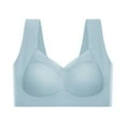 thumbnail image 3 of Lumtrix Powerful Push Up Seamless Sports Bra for Women Supportive Comfort Wireless Shaping Wide Straps Full Coverage Light Blue 3XL, 3 of 5