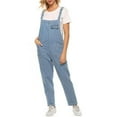 thumbnail image 5 of Jinhomg Womens Plus Size Jumpsuit Loose Fit Comfy Denim Bib Overalls Casual Solid Spaghetti Strap Romper with Pockets Daily Wear Light Blue XXXXXL, 5 of 6