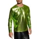 thumbnail image 5 of INSPIRE CHIC Camisetas de Hombre de Cuello Redondo de Manga Larga Brillante Talla L Amarillo Verde, 5 of 5