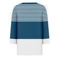 thumbnail image 5 of 2025 Womens Tops Striped Colorblock 3/4 Sleeve Tshirts Casual V Neck Tunic Tee Shirts Comfy Blouses, 5 of 5