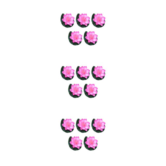 Flor de loto artificial Bearachild 5 piezas decoración interior/exterior agua rosa