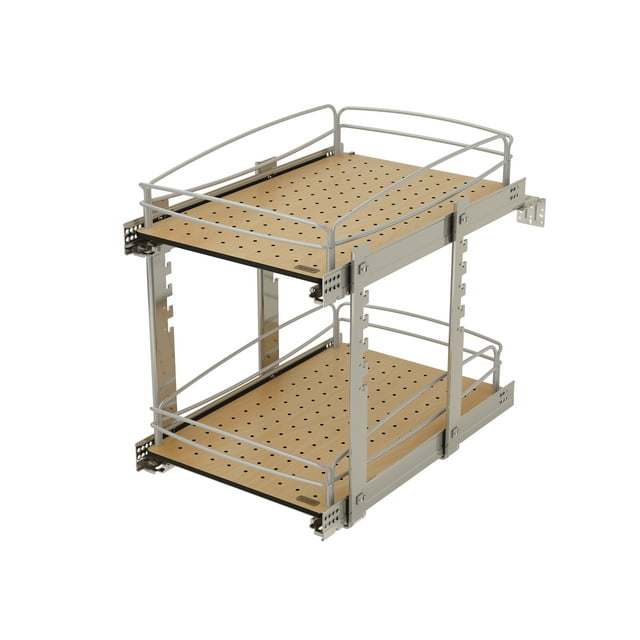Rev-A-Shelf 2 Tier Bottom Pull Out Base Cabinet Organizer, 54BK-15SC-2-1