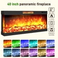 thumbnail image 3 of ANPOO 74'' Farmhouse TV Stand with 40'' 3-Sided Glass Fireplace, 32'' Tall Entertainment Center with LED Lights for TVs up to 85", 3 of 7
