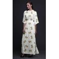 thumbnail image 3 of Bimba Rayon Butterflies Butterfly Printed Womenâ€™s Long MaxiÂ&nbsp;DressÂ&nbsp;Gown With Side Slit-Large, 3 of 6