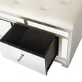 thumbnail image 5 of DecMode Wood Mirrored 3 Drawer Bench with Upholstered Seat, Cream, 5 of 10