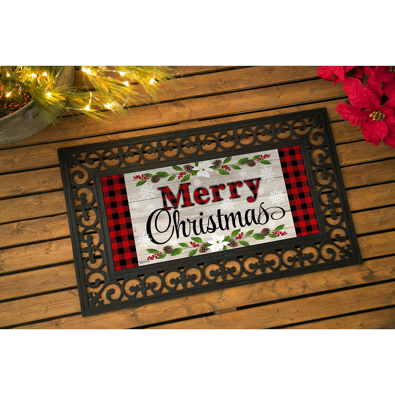 The Holiday Aisle® Efaz Sassafras Switch 22 x 10 Non-Slip Outdoor Door  Mat