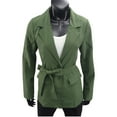 thumbnail image 6 of Gyexs Womens Blazers Work Casual Dress Jackets Long Sleeve Light Weight Trench Coat Loose Fit Outerwear with Belts, Green, Size XXL, 6 of 6