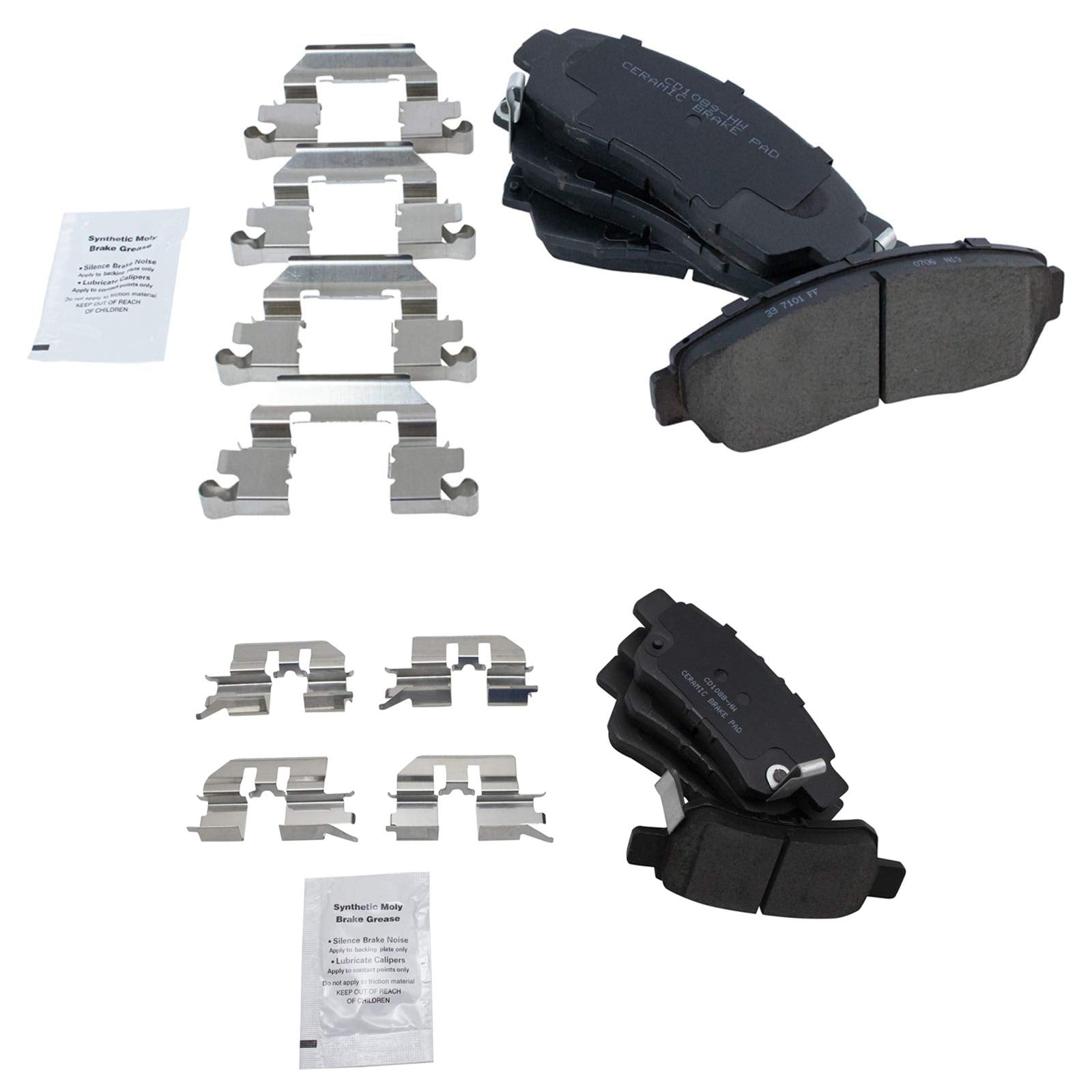 TRQ Front & Rear Posi Ceramic Disc Brake Pad Set Kit for Honda Odyssey New BFA12997