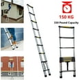 thumbnail image 4 of 8.5 FT Aluminum Telescoping Ladder, Extension Ladder Collapsible Ladder Lightweight Telescopic Ladder, Multi Purpose Compact Ladders for Home/Roof/Ceiling/Attic, 330 Pound Capacity Loft Ladder, 4 of 7