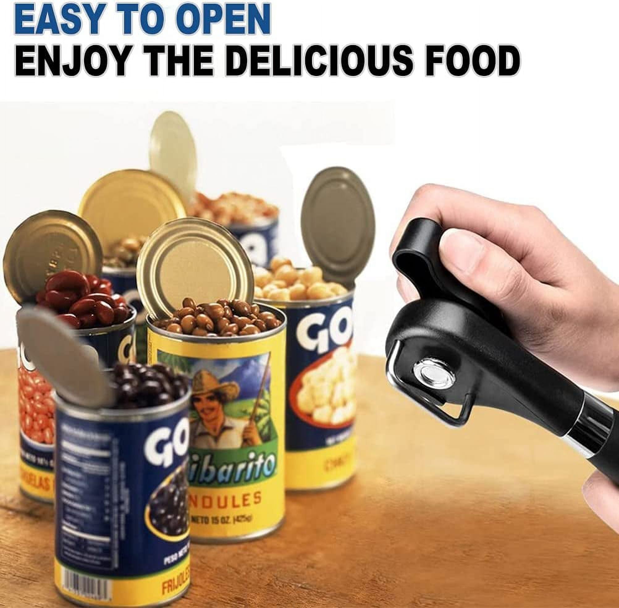 - Cut safe Manual can opener smooth edge - handheld Side cut can opener, Ergonomic Smooth Edge, Food Grade Stainless Steel Cutting Can Opener for Home, Kitchen & Restaurant, Green