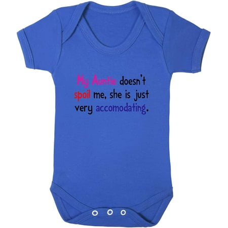 

Auntie Doesn T Spoil She Accommodating Baby Bodysuit One Piece Royal Blue 12 Months