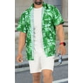 thumbnail image 2 of HAPPY BAY Men's Hawaiian Shirts Summer Beach Shirts Casual Short Sleeve Button Up Shirt Men 4XL Forest, Autumn Green Vacation Party, 2 of 5