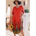 thumbnail image 2 of Ekouaer Long Nightgown, Womens V Neck Loungewear Oversized Sleepwear Loose Sleep Dress, 2 of 6