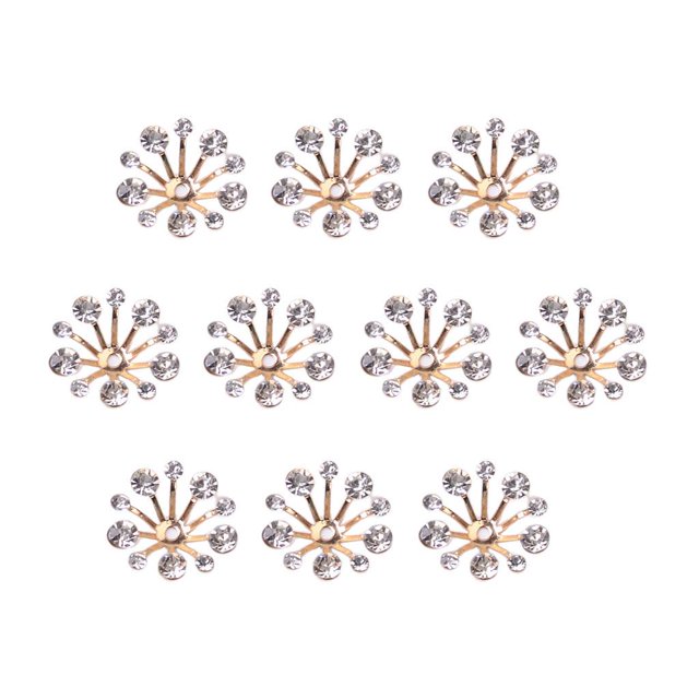 10 Uds. de Adornos con de de Imitación, Flores con , Botones con Planas para Decoración para Fiesta de Boda Macarena Botón de perlas de diamantes de imitación