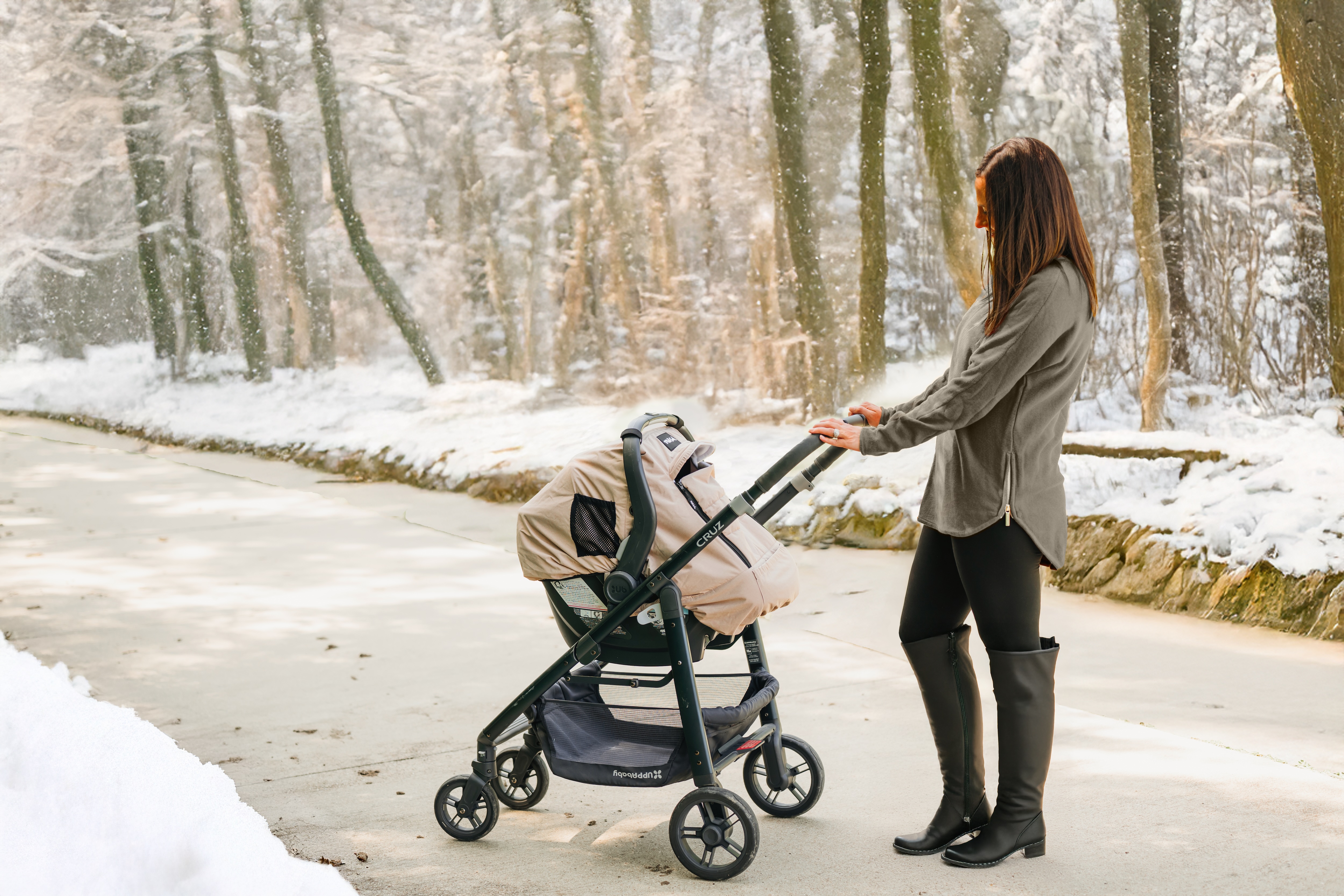 Fawn Winter Car Seat Cover