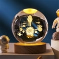 thumbnail image 3 of Tignapoo 3D Solar System Crystal Ball Night Light with Wooden Base, USB-Powered Astronomy Decor for Kids' Room, Unique Gift for Holidays & Home Decor, 3 of 6