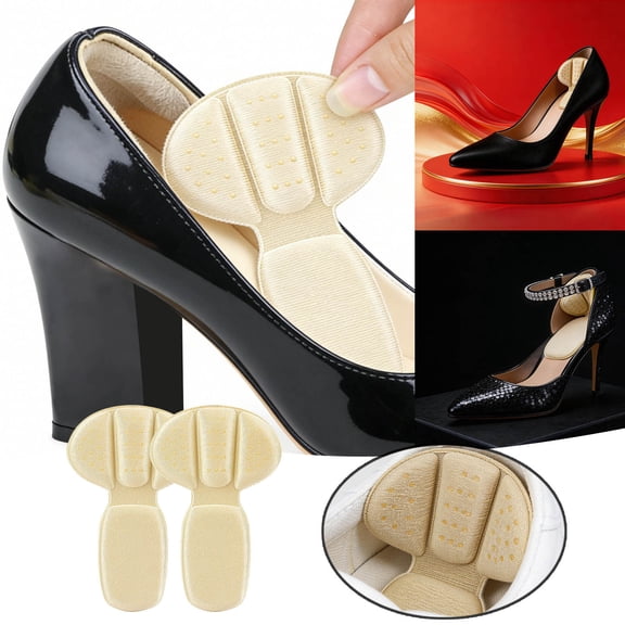 Comfortable Heels Cushioning Pads for Back of Heel - Reusable Heel Guards Liners for Shoes Enhancing Comfort and Soft, 5.12 inch, Beige