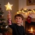 thumbnail image 4 of Baguette Pailletée à Rayures Rouges et Blanches à DEL, Étoile Lumineuse, Décoration pour Maison des Fêtes, Sapin de Noël, Fête, Déco, Cadeau pour Enfants, 4 of 6