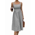 thumbnail image 2 of Women'S Maxi Striped Dress Summer Sleeveless Square Neck Smocked A Line Flowy Spring Vacation Sundress Black XL, 2 of 10