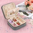 thumbnail image 4 of Travel Jewelry Box - Velvet Mini Jewelry Organizer, Small Jewelry Case for Girls Women, Jewelry Storage Box for Rings Earrings Necklace (Square, Cool Gray), 4 of 8