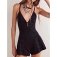 thumbnail image 5 of Womens Denim Jumpsuit Shorts Overall Loose Fit Casual Romper Streetwear Summer One-Piece Outfit Black S, 5 of 7