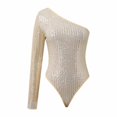 thumbnail image 7 of Wdgfv Women's One Shoulder Sequin Tops Bodysuits Country Concert Outfits for Women Sparkly Shirts Sexy Womens Sparkle Top Silver M, 7 of 7