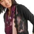 thumbnail image 4 of Belle Du Jour Juniors Cardigan T-Shirt Set With Infinity Scarf Black XL, 4 of 4