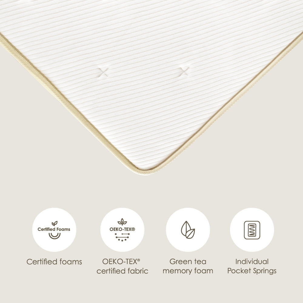 Mellow Lagom 10" Green Tea Infused Elite Hybrid Mattress, Queen