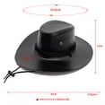 thumbnail image 2 of Cowboy Hats for Men and Women, Western Faux Leather Outback Wide Brim Outdoor Sun Hat Brown One Size, 2 of 2