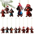 thumbnail image 1 of GAXIRE 10 colgantes festivos de perro, divertidos adornos para árbol de Navidad., 1 of 5