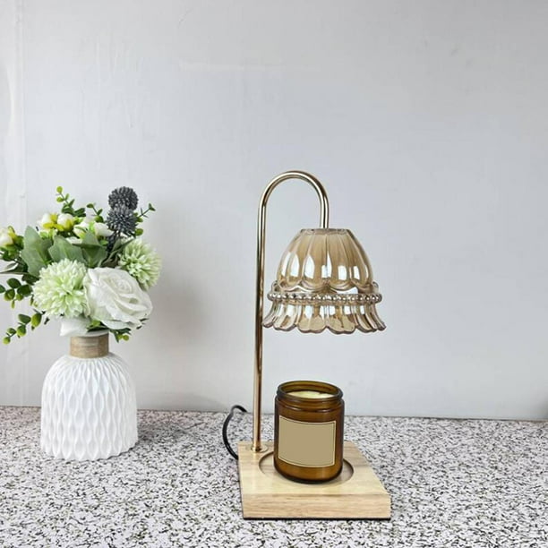 Lámpara calentadora de velas, lámpara de vela aromática, portavelas, quemador, lámpara de fusión, luz de cera para sala de estudio, escritorio, decora Soledad Lámpara calentadora de velas